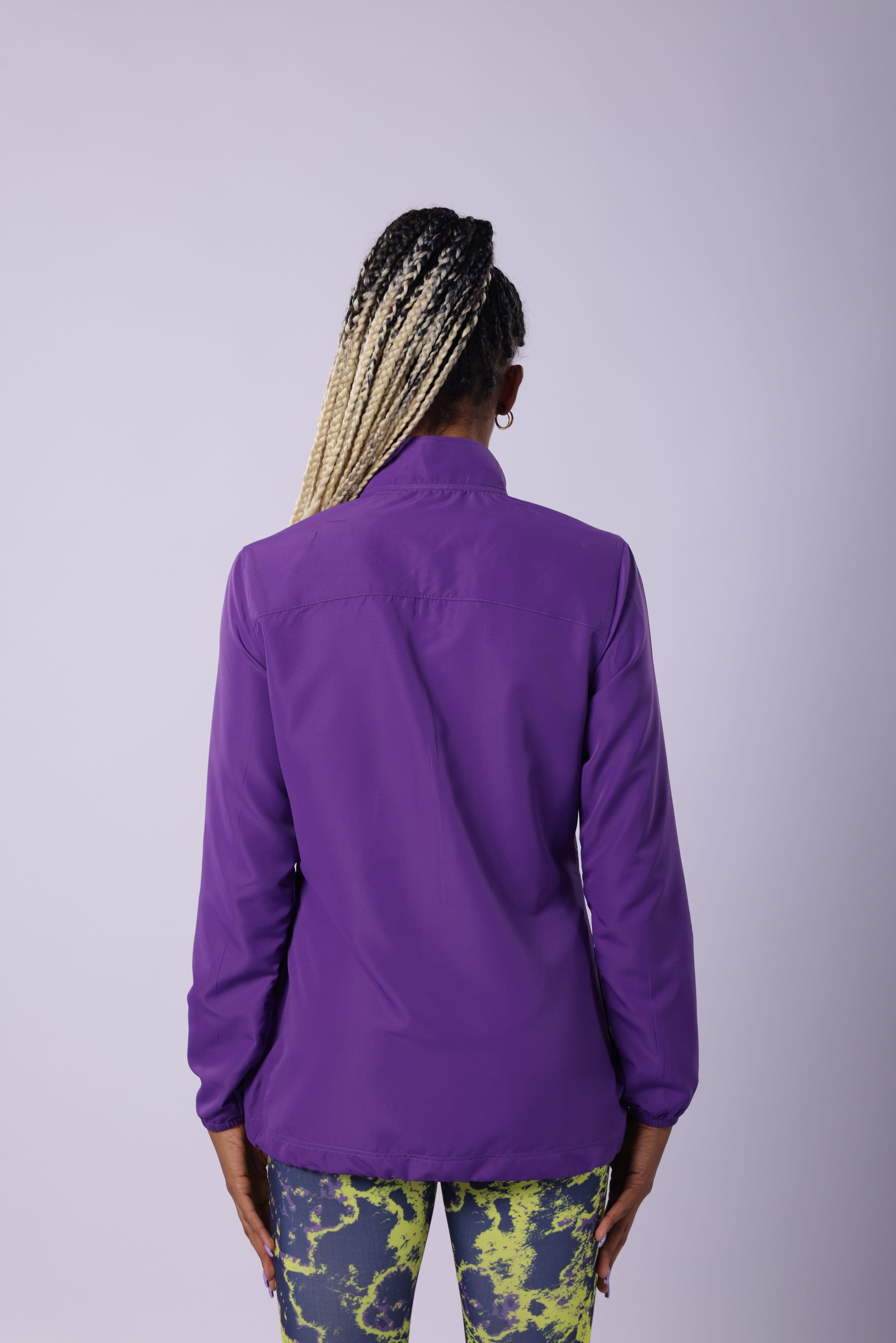 Purple Half Zipper Wind Breaker