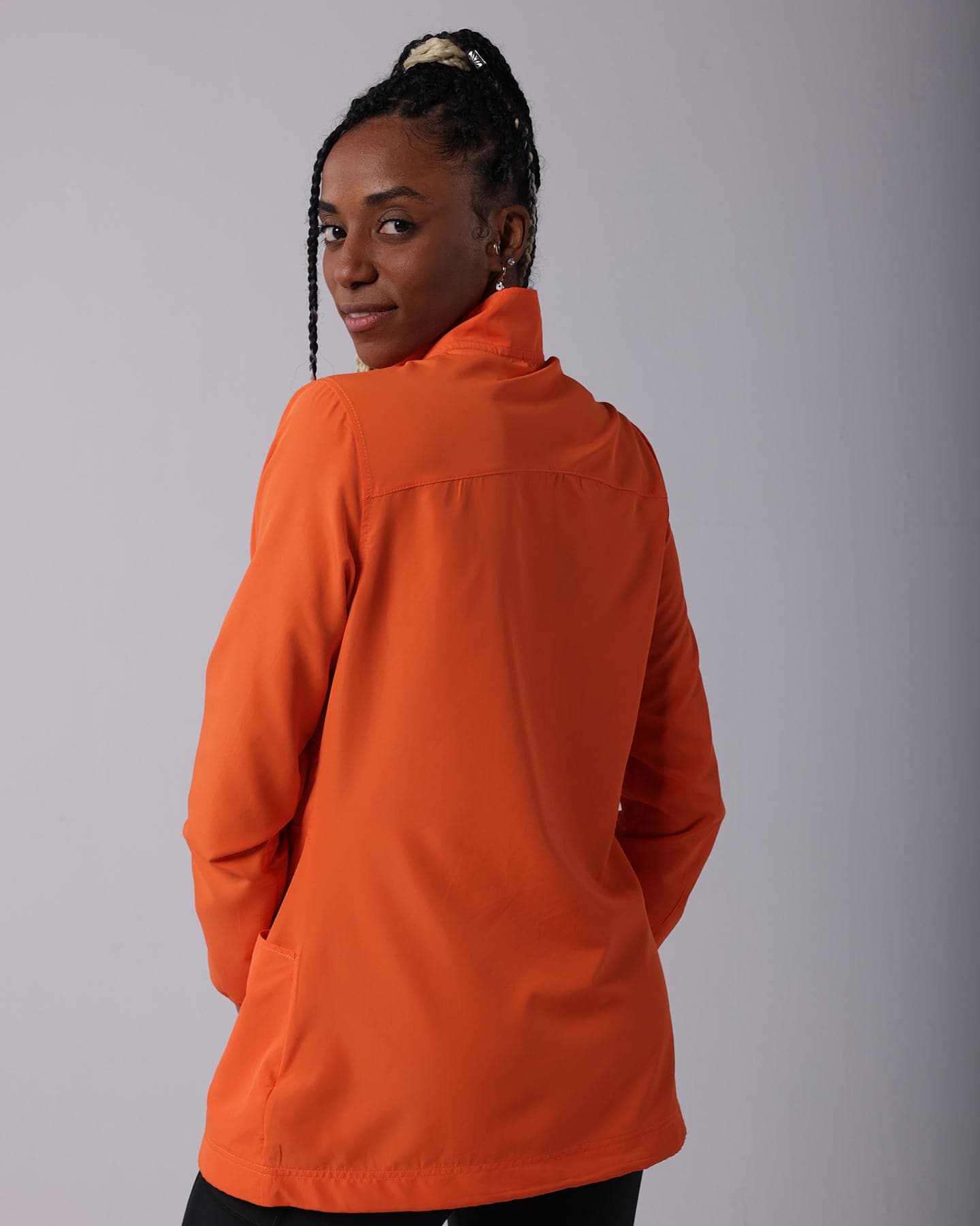 Orange Half Zipper Wind Breaker