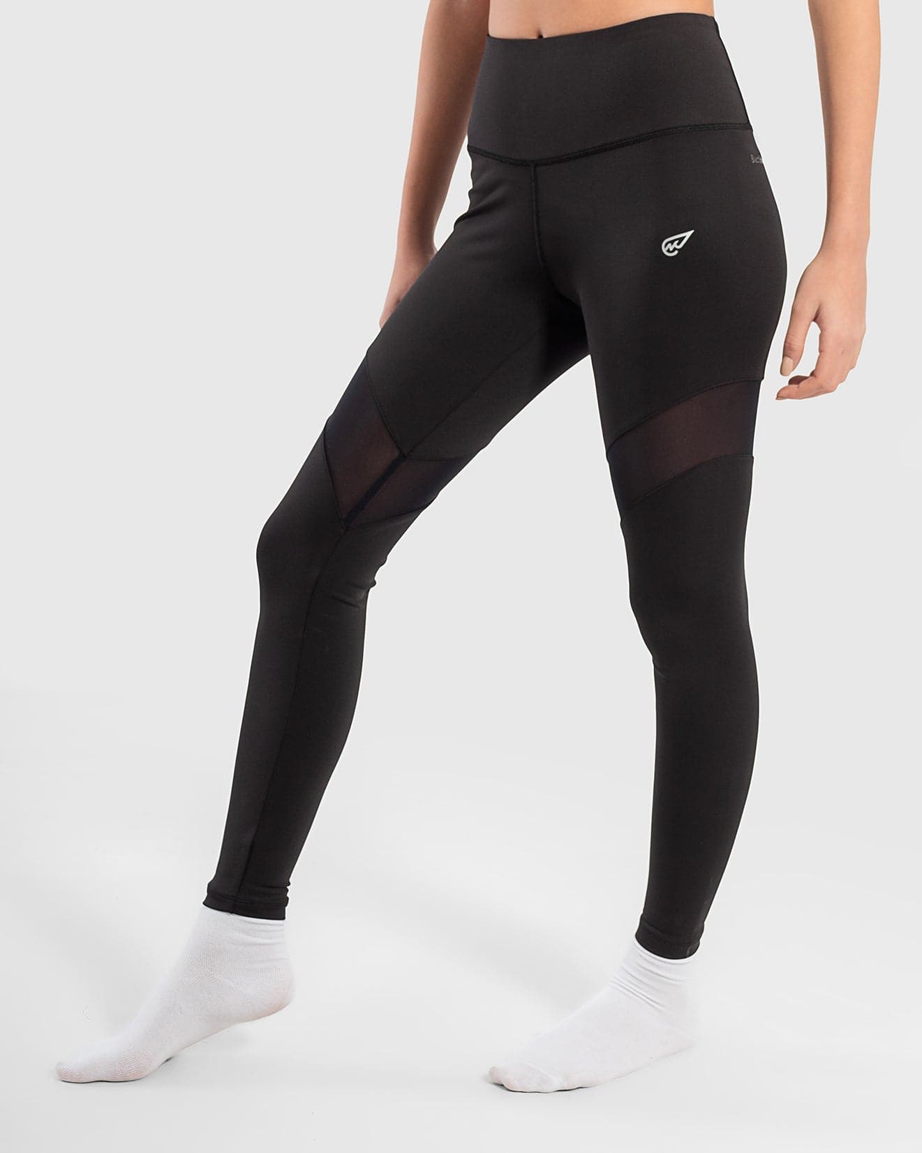 High Waisted Mesh Trim Leggings