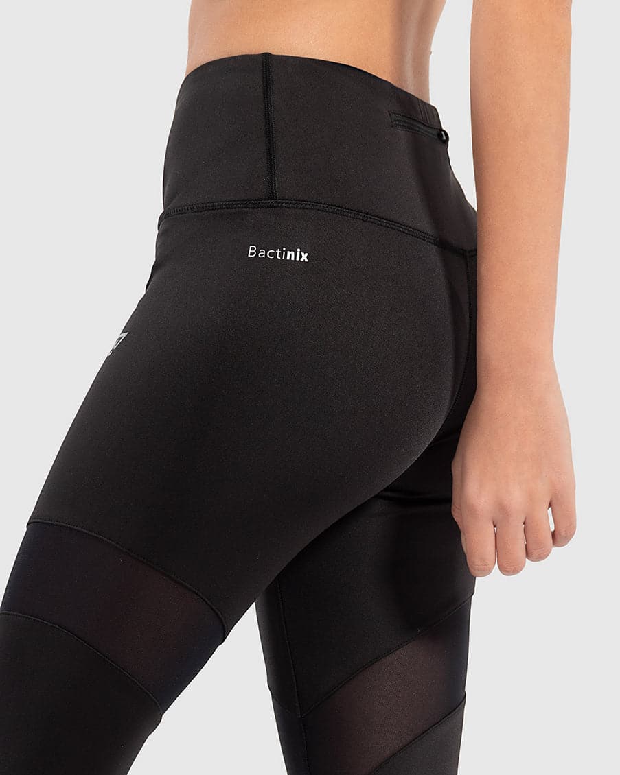 High Waisted Mesh Trim Leggings