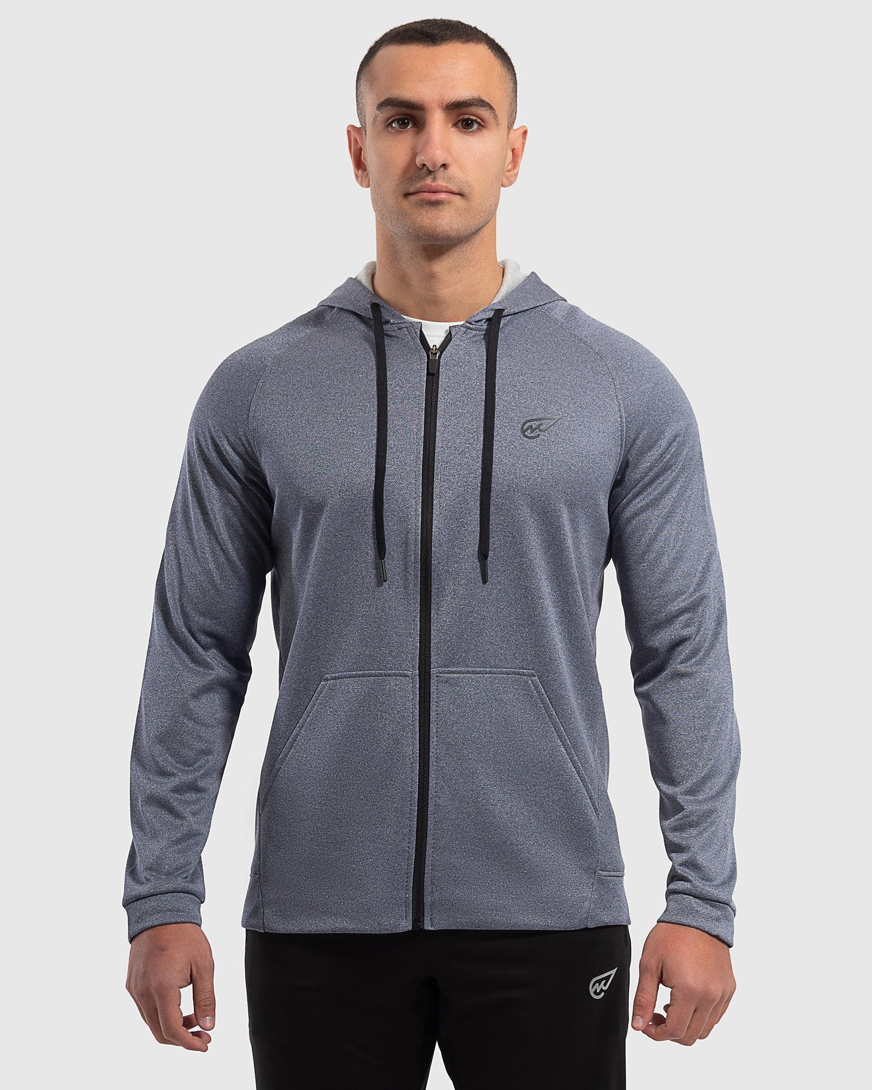 Blue Heather Fleece Lined Hoodie