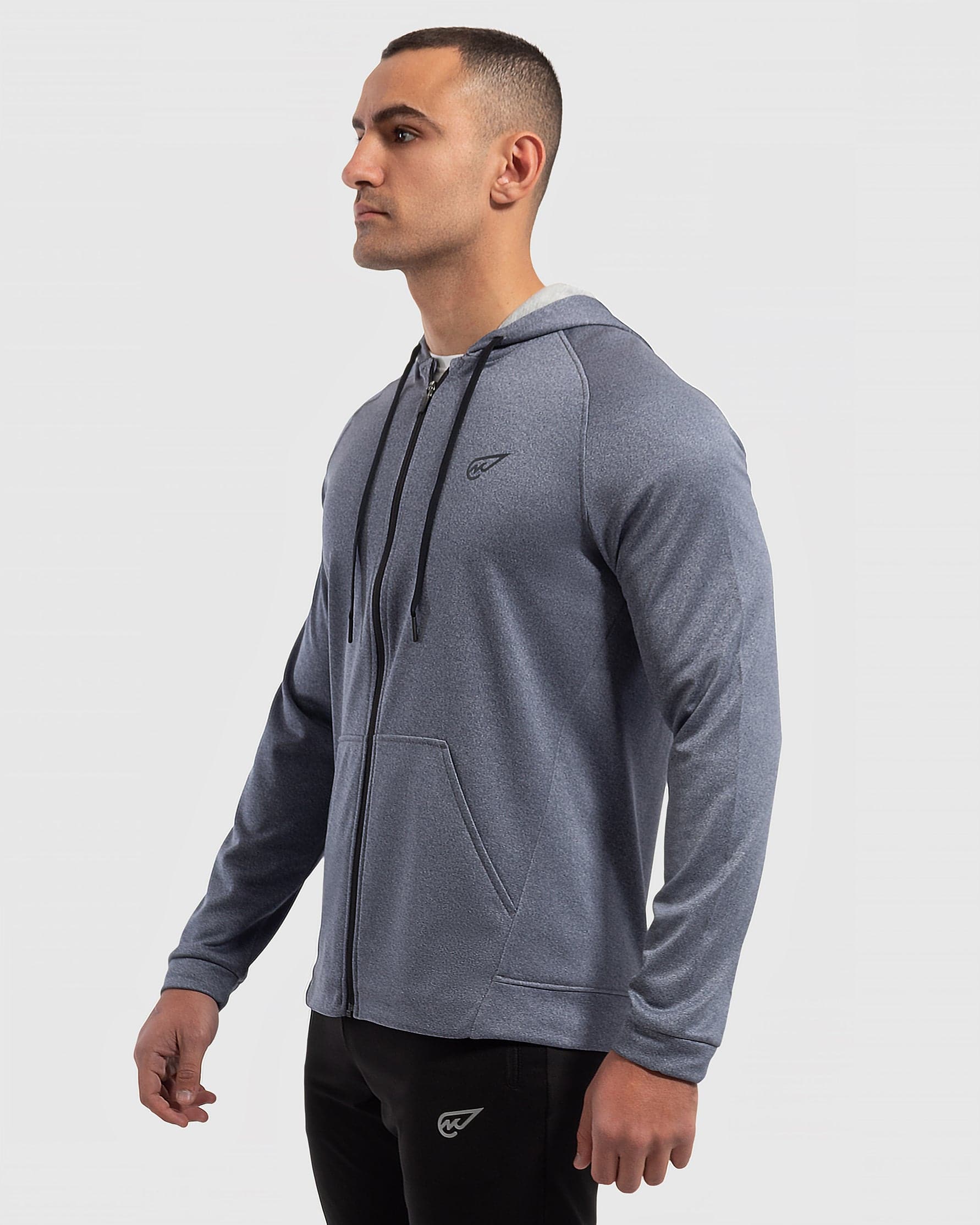 Blue Heather Fleece Lined Hoodie