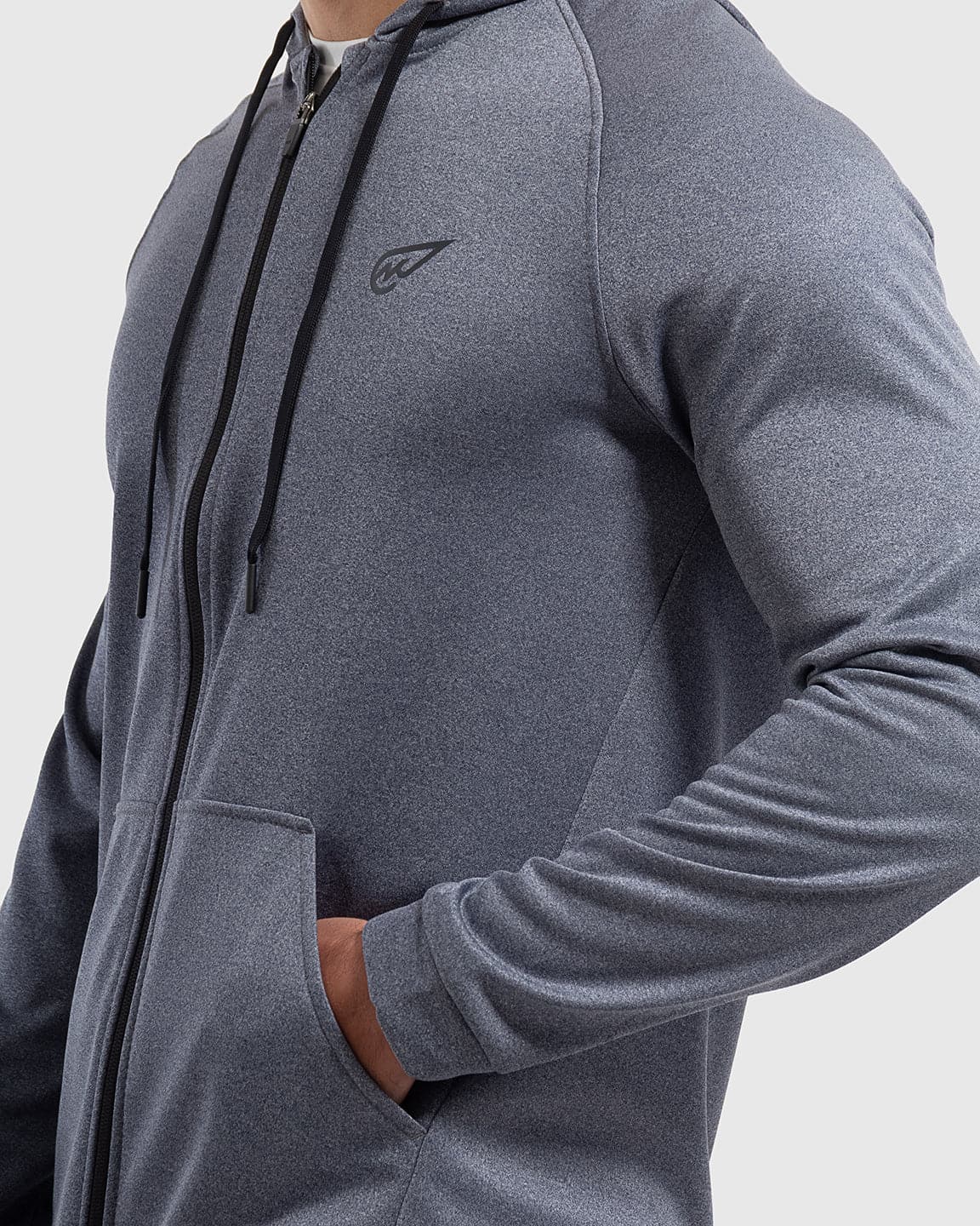 Blue Heather Fleece Lined Hoodie