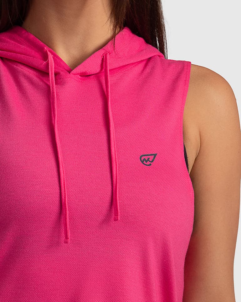 Sleeveless Hoodie in Pink