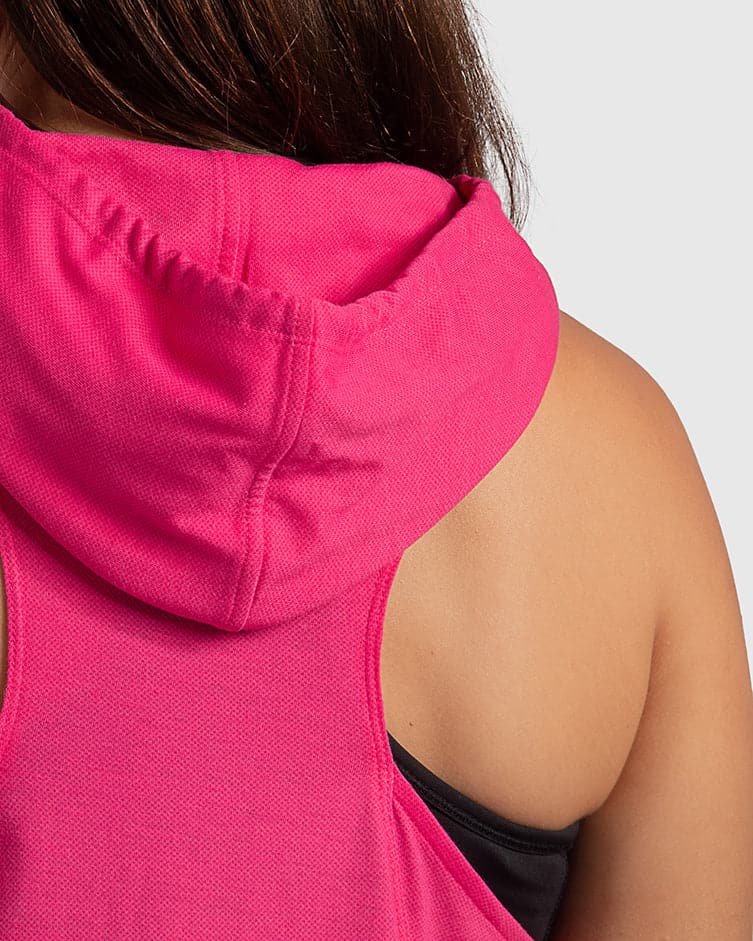 Sleeveless Hoodie in Pink