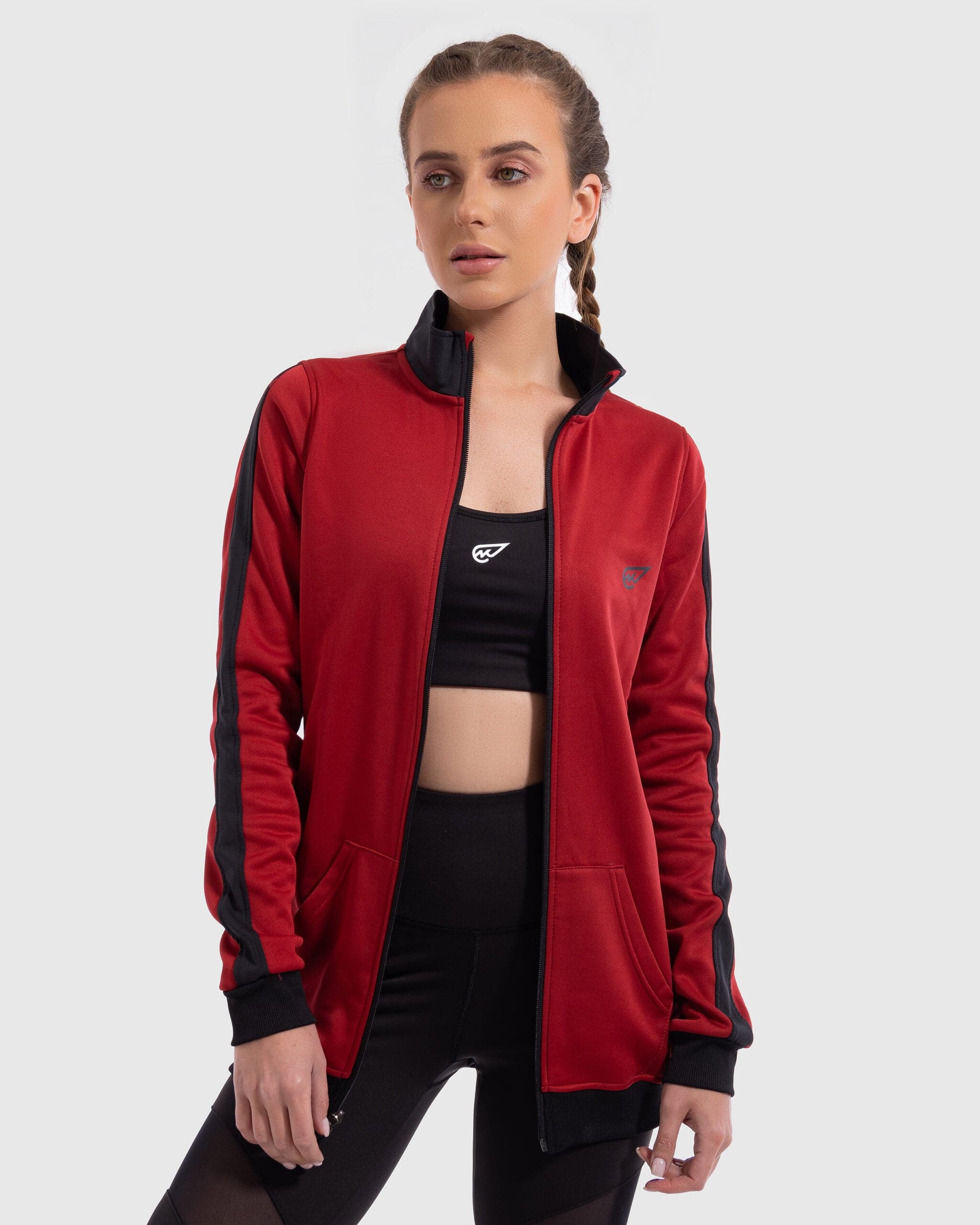 Red Fleece Lined Track Top