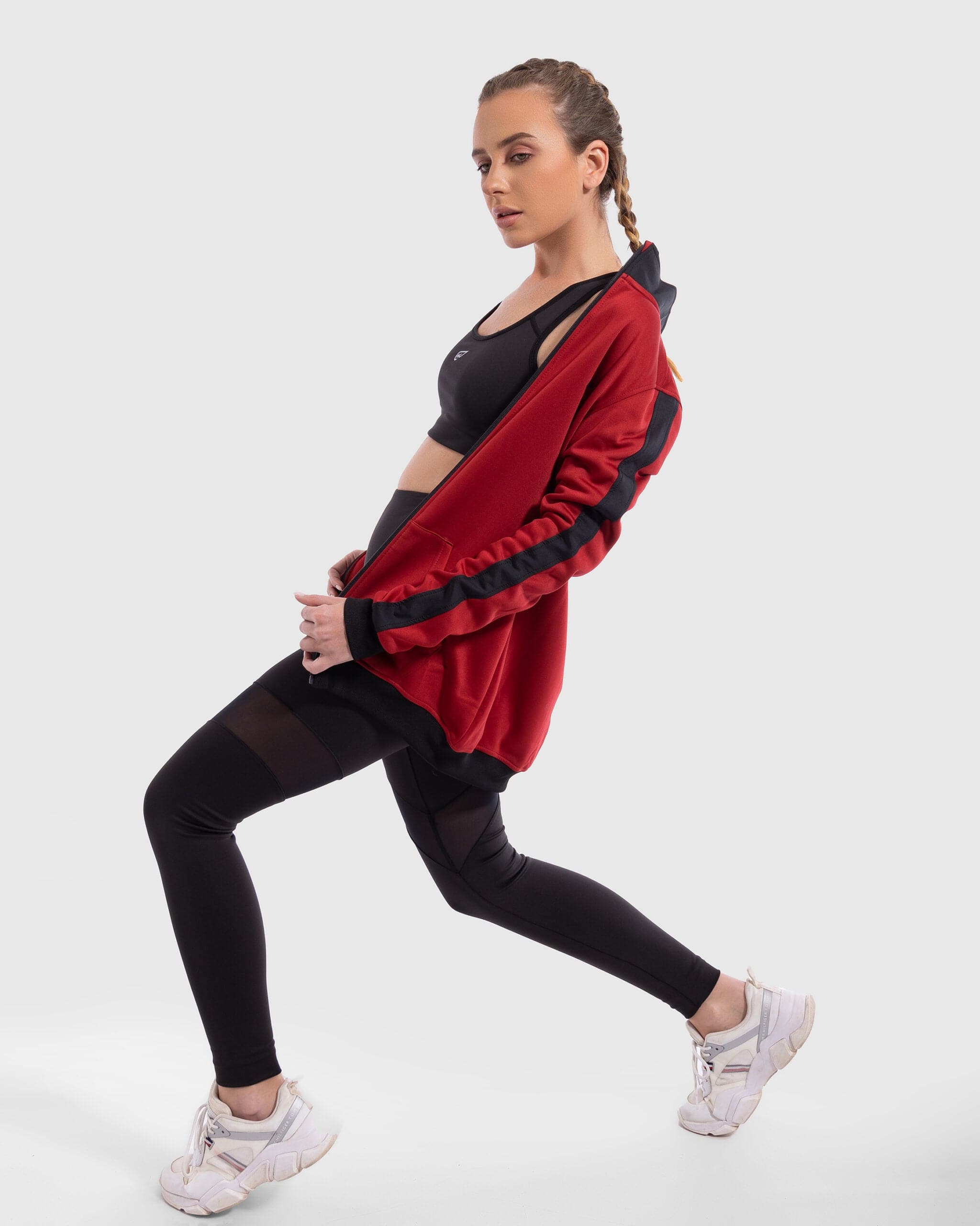 Red Fleece Lined Track Top