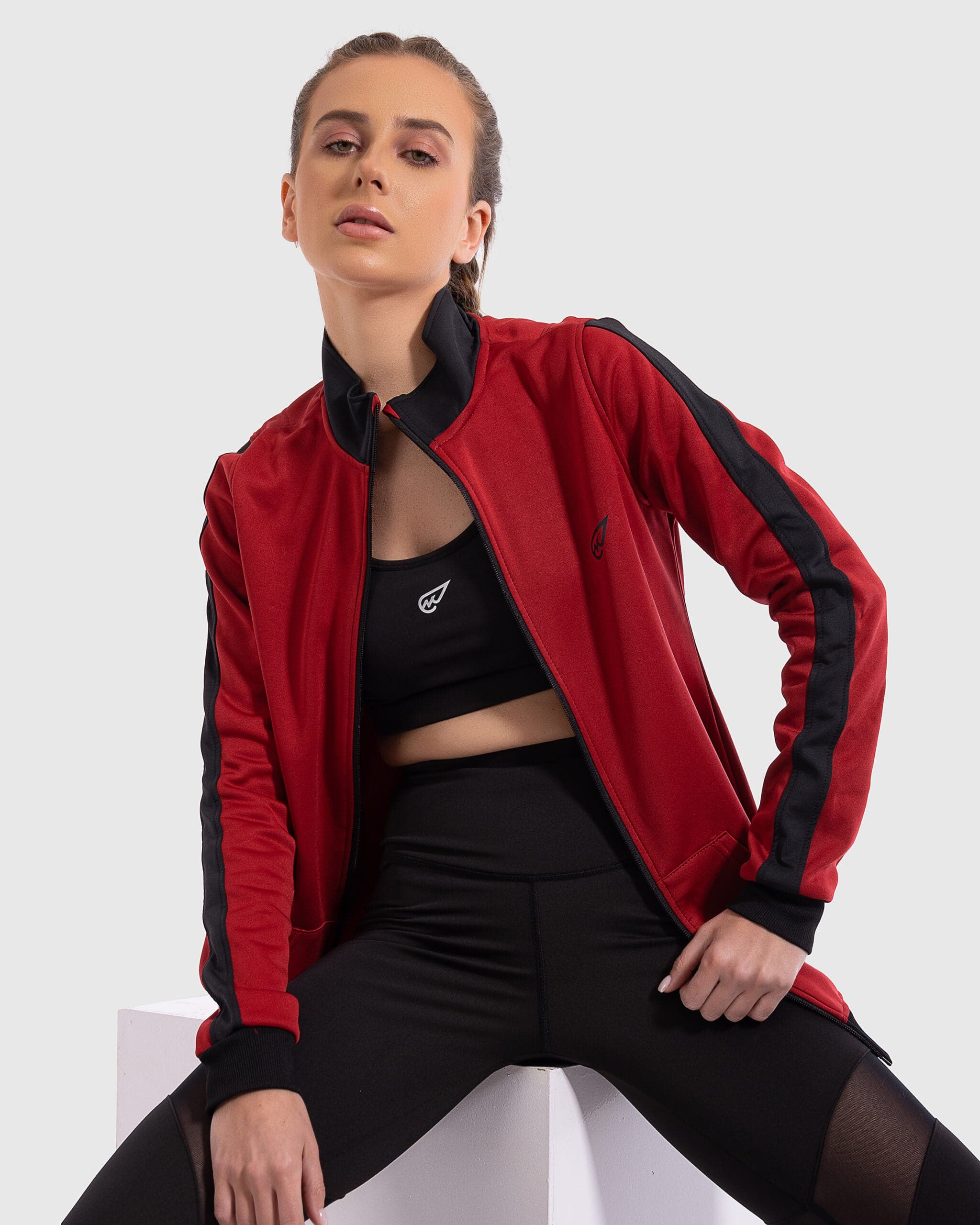 Red Fleece Lined Track Top